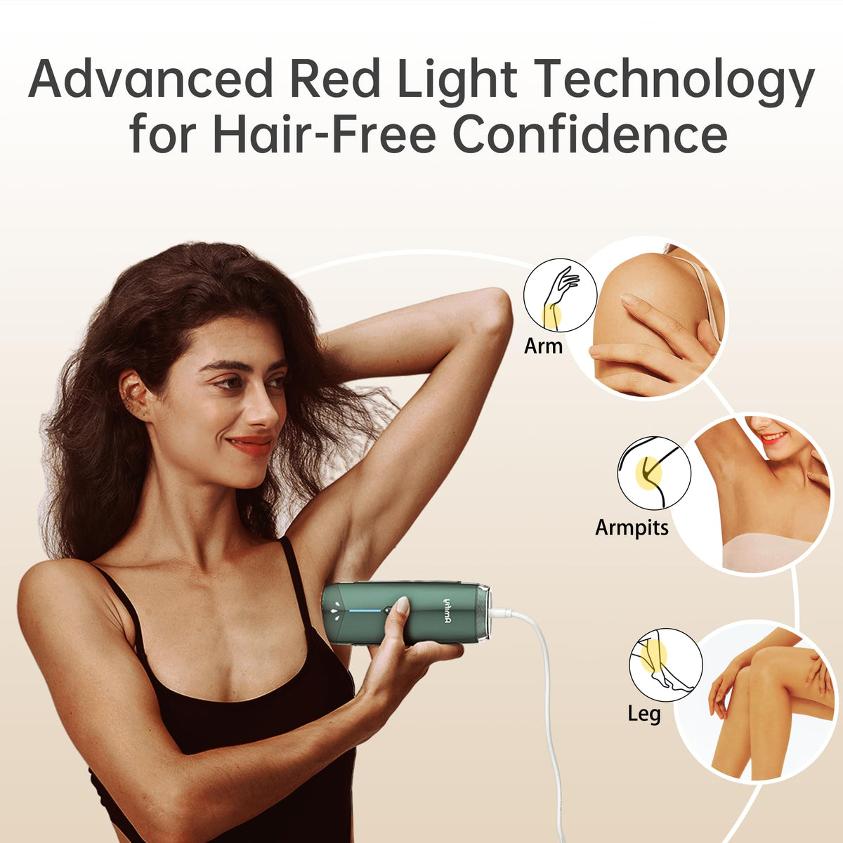 Amifiy Dispositivo de depilación IPL de enfriamiento por hielo para uso doméstico, máquina de depilación láser, depiladora indolora para mujeres y hombres, 3 niveles de energía y 2 modos, uso facial y