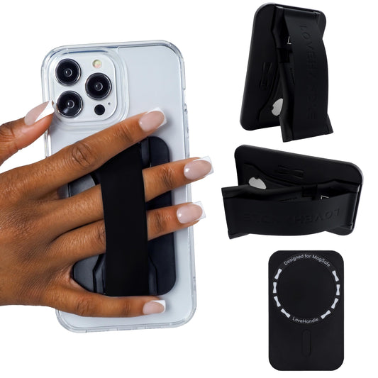 Agarre para Teléfono LOVEHANDLE MagSafe Silicona Negra Compatible Pro