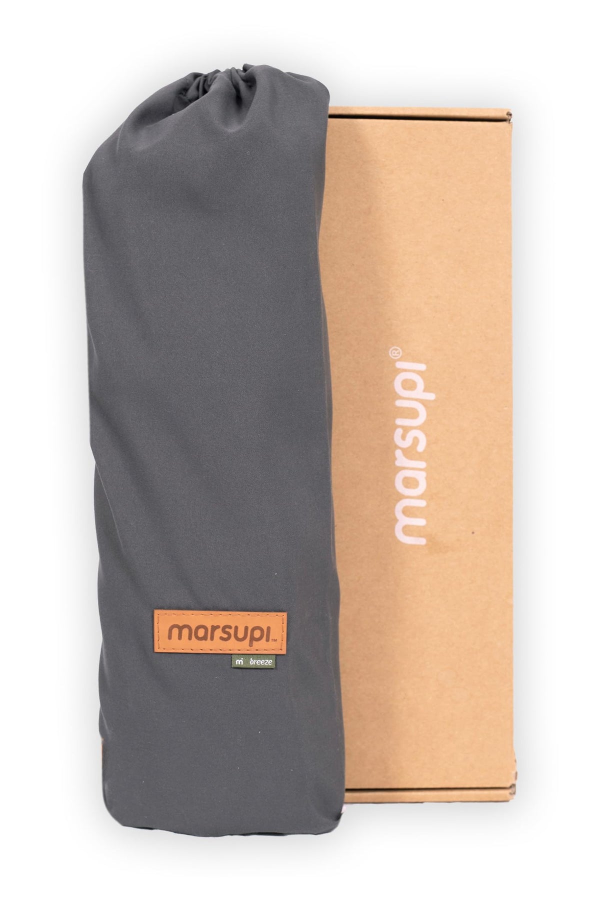 Marsupi Breeze, portabebés ajustable con 2 posiciones de transporte (frontal y cadera), cangurera desde recién nacido (3.5-15 kg), algodón orgánico y lino, Gris Claro Ligthgray, Talla: XL