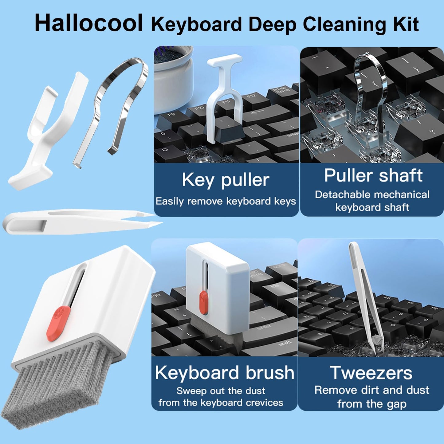 Kit de limpieza de electrónica multifuncional 32 en 1 para teclado, teléfono, portátil, auriculares, cámara, dispositivos electrónicos, kit de limpieza de teclado, kit de limpieza de teclado de