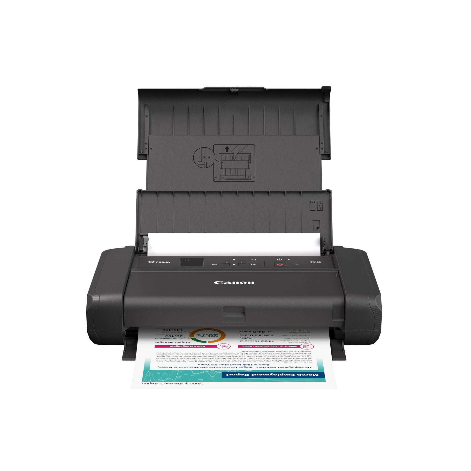 Canon PIXMA TR160 Impresora portátil inalámbrica, Bandeja de Papel de 50 Hojas y visualización de 1.44"