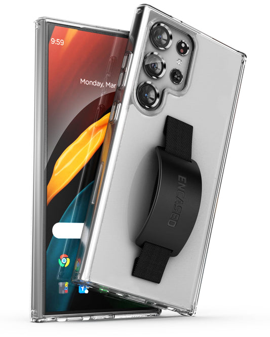 Funda de Correa de Mano Encased Transparente con Soporte de Silicona para Samsung Galaxy S24 Ultra 2024