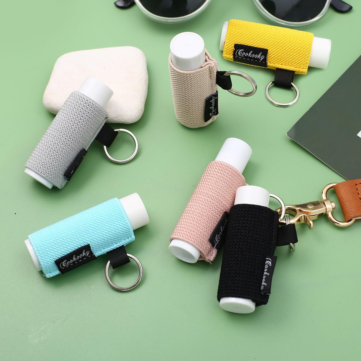 Chapstick - Llavero con diseño minimalista y bonito para bálsamo labial, Chroma, Large