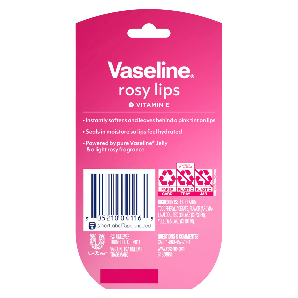 Vaseline Lip Therapy Lip Balm Mini Paquete de 2 Rosy 0.25 oz