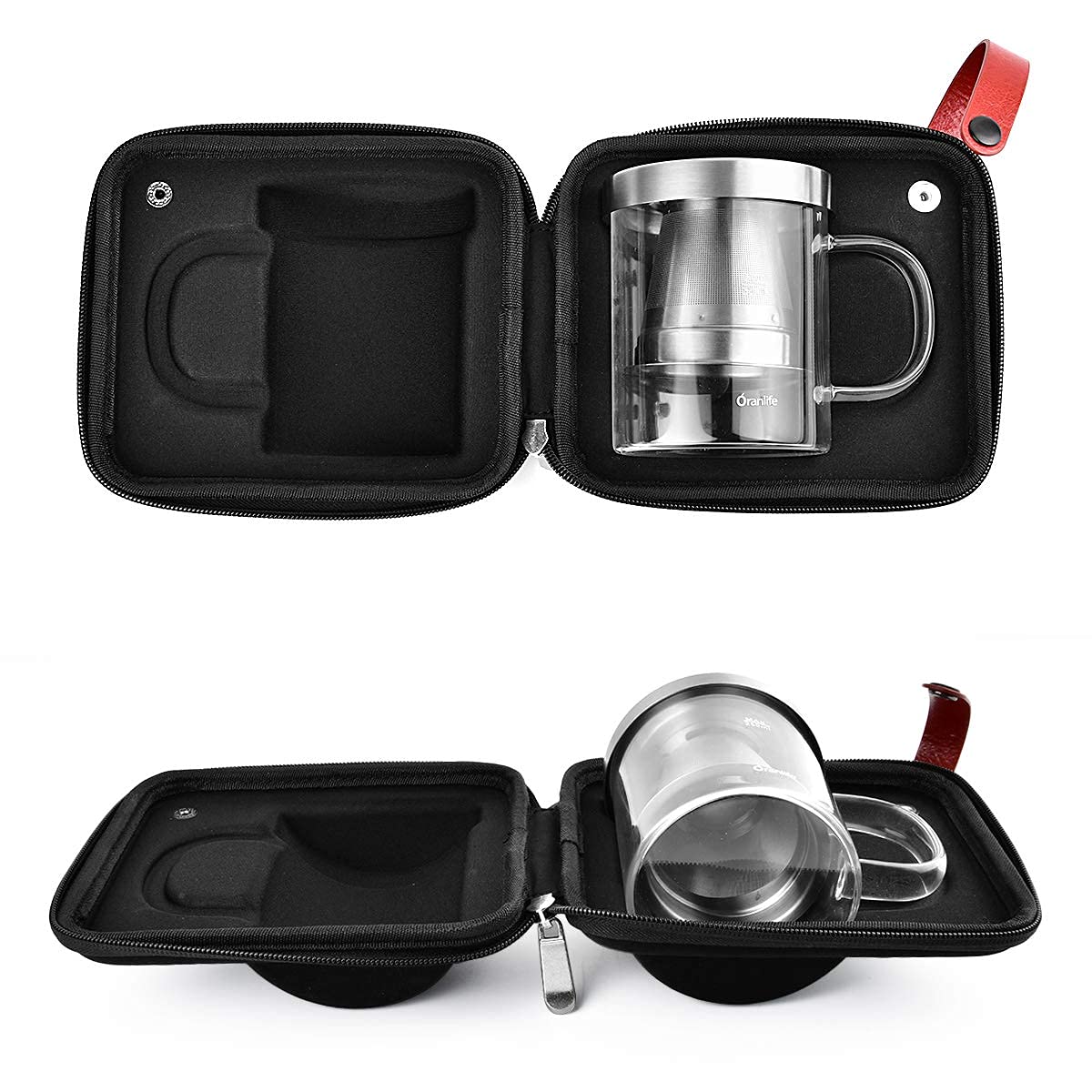 Juego de Cafetera Oranlife de Vidrio Borosilicato 14oz para Viajar y Acampar