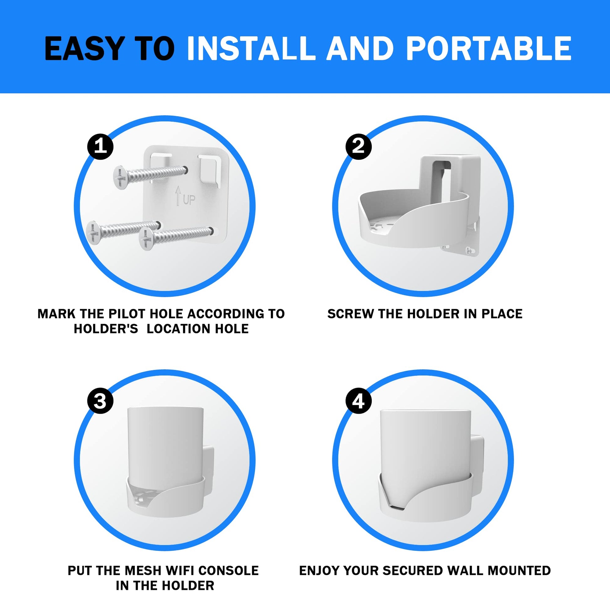 Soporte de Pared SONGCHEER Blanco para Router TP Link Deco X20 X50 X60 X55 Mesh WiFi 6 Organizador de Cables con Kit de Montaje 2 Piezas