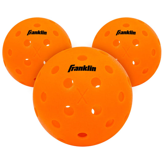 Franklin Sports - Bolas de Pickleball X-40 para Exteriores, aprobadas por Estados Unidos (USAPA) - Paquete de 3 Pickleballs Exteriores - Lava - Bola Abierta de Estados Unidos