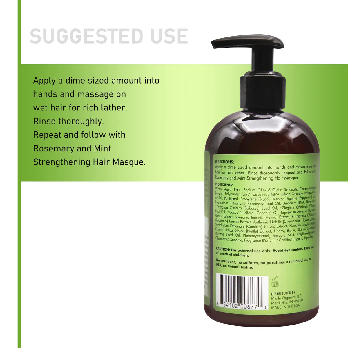 Superhairpieces Mielle Rosemary Mint - Champú