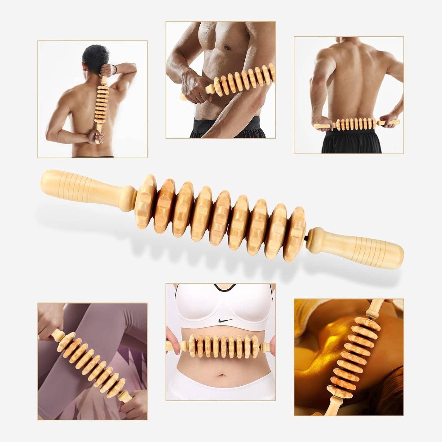 Herramientas de Masaje de Maderoterapia Gua Sha para Piernas, Espalda, Cuello y Brazos