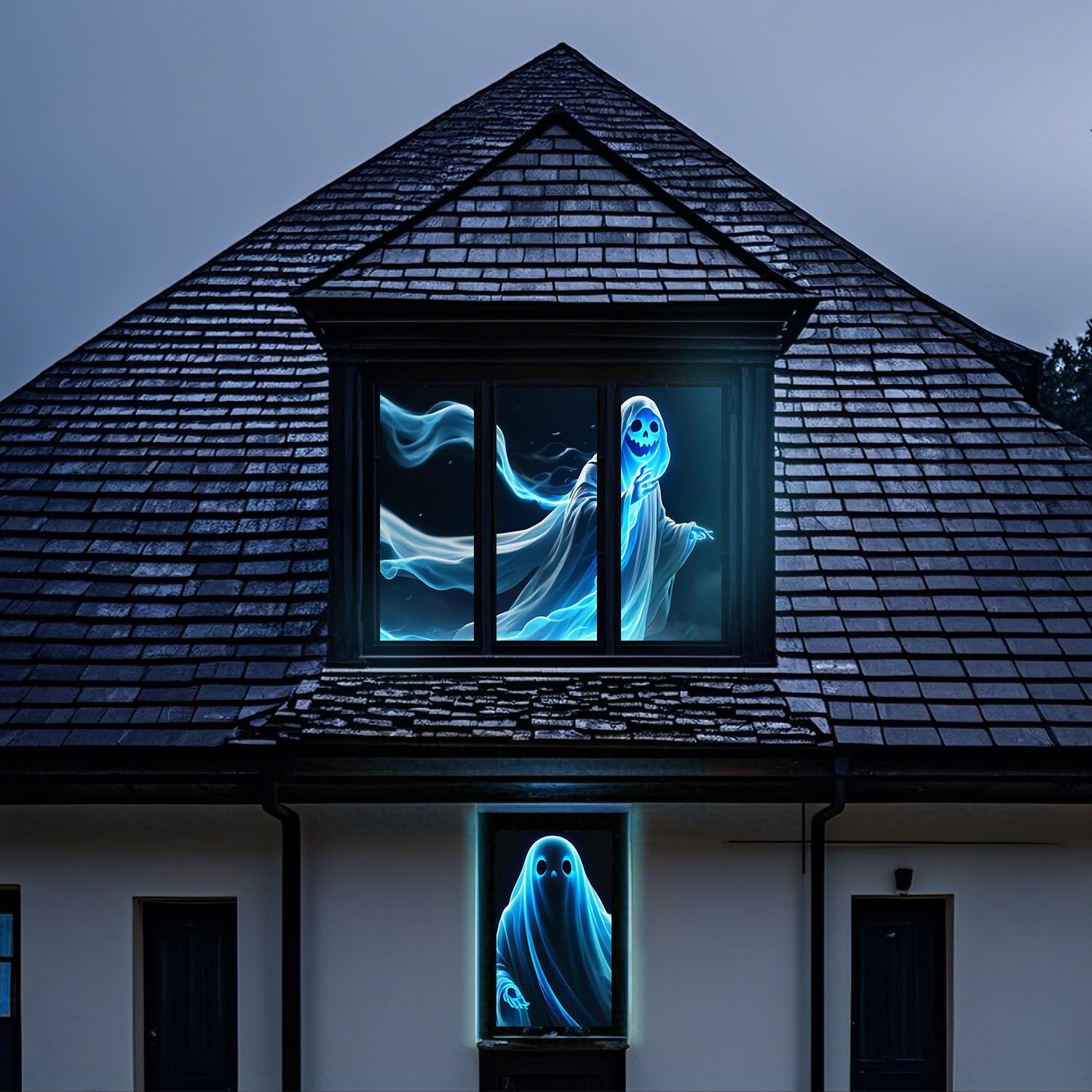 visualización de proyección trasera holográfica plegable: pantallas de proyección para interiores de 50 x 89 pulgadas, proyectores de video de Halloween, noche de película para colgar en la pared