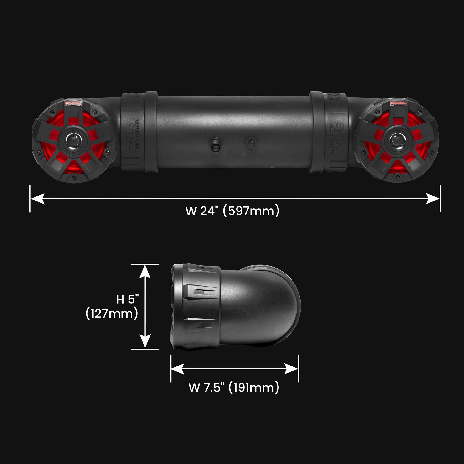 BOSS Audio Systems UTV4BRGB ATV UTV Sistema de sonido resistente al agua – Altavoces de 4 pulgadas, altavoz de agudos de 1 pulgadas, amplificador integrado, Bluetooth, iluminación multicolor, fácil instalación para vehículos de 12 voltios