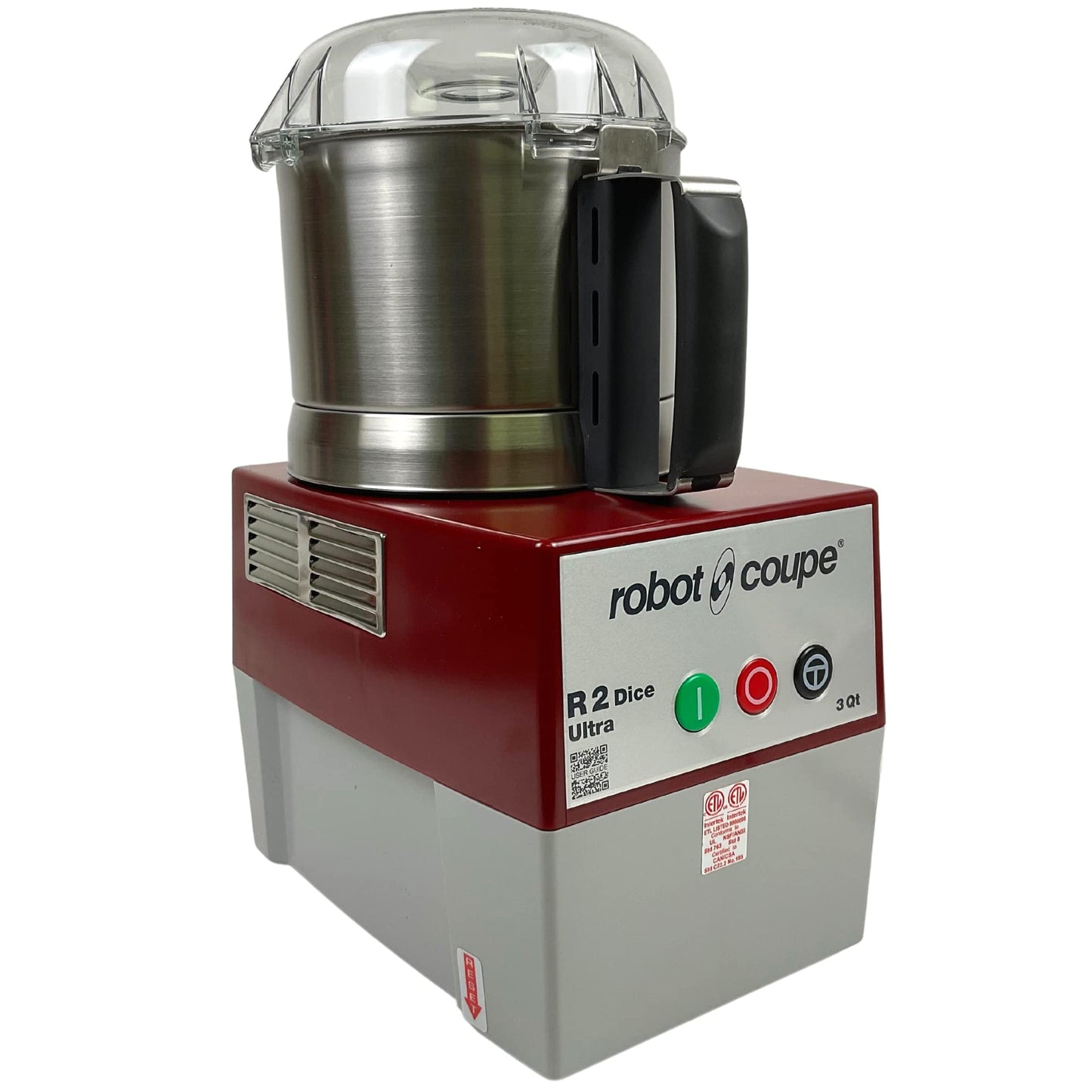 Procesador de Alimentos Robot Coupe R2U DICE Acero Inoxidable con Tazón de 3 Cuartos y Alimentación Continua