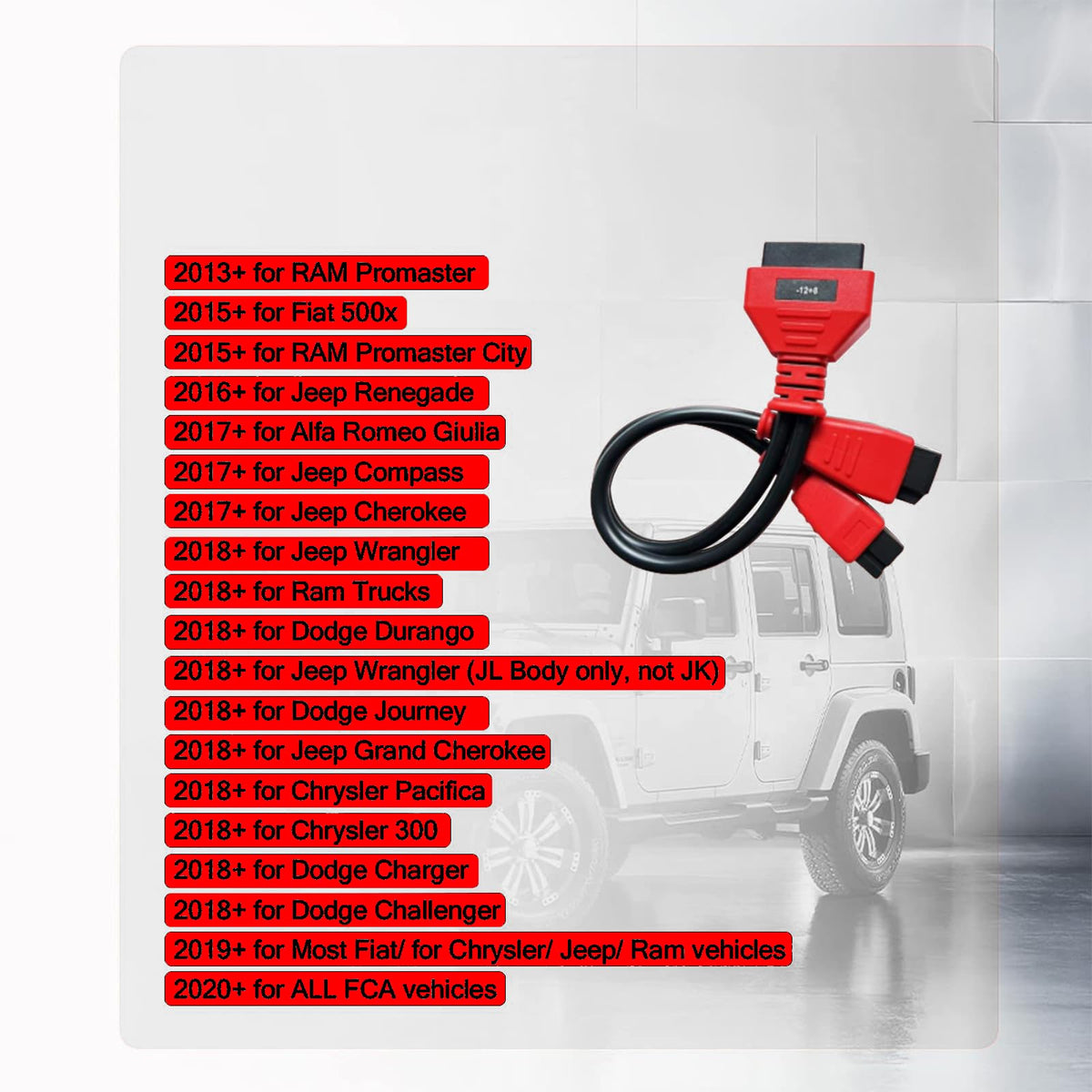 Cable de Derivación SGW para FCA Chrysler Dodge Jeep Fiat 12+8 Pines