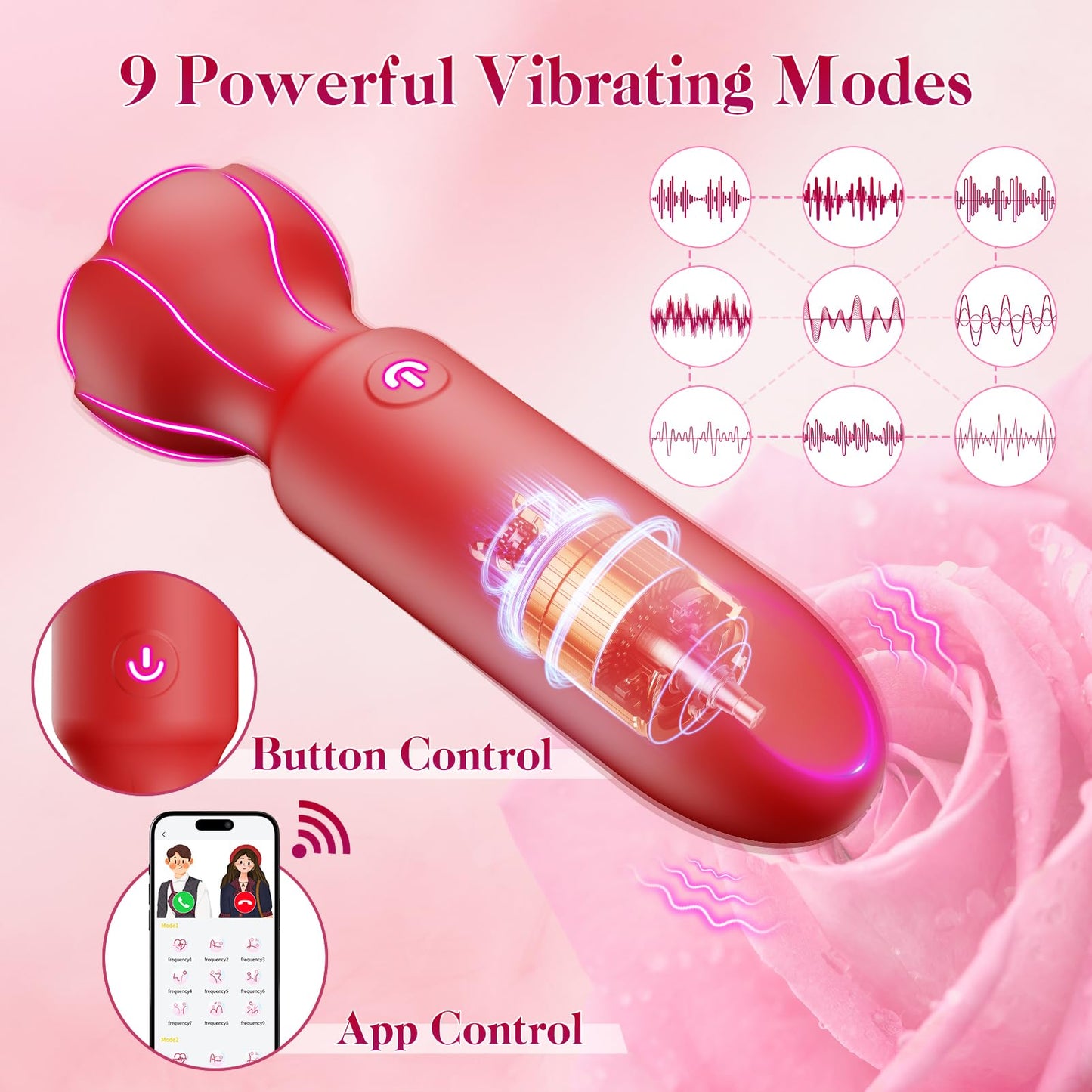 AXIVUX Mini Vibrador Bala Para Adultos: Vibradores Controlados Por App, Juguetes Sexuales Femeninos Con 9 Modos De Vibración, Consolador Con Efecto Lápiz Labial Para El Punto G Y El Clítoris, Vibrador