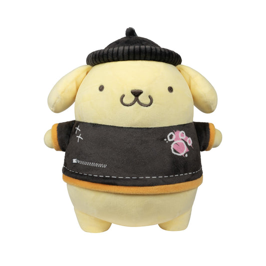 Hello Kitty and Friends Series 2, Pompompurin - Peluche Punks de 8 Pulgadas, Exclusivo de Amazon, Producto Oficial de Sanrio de Jazwares, a Partir de 6 años