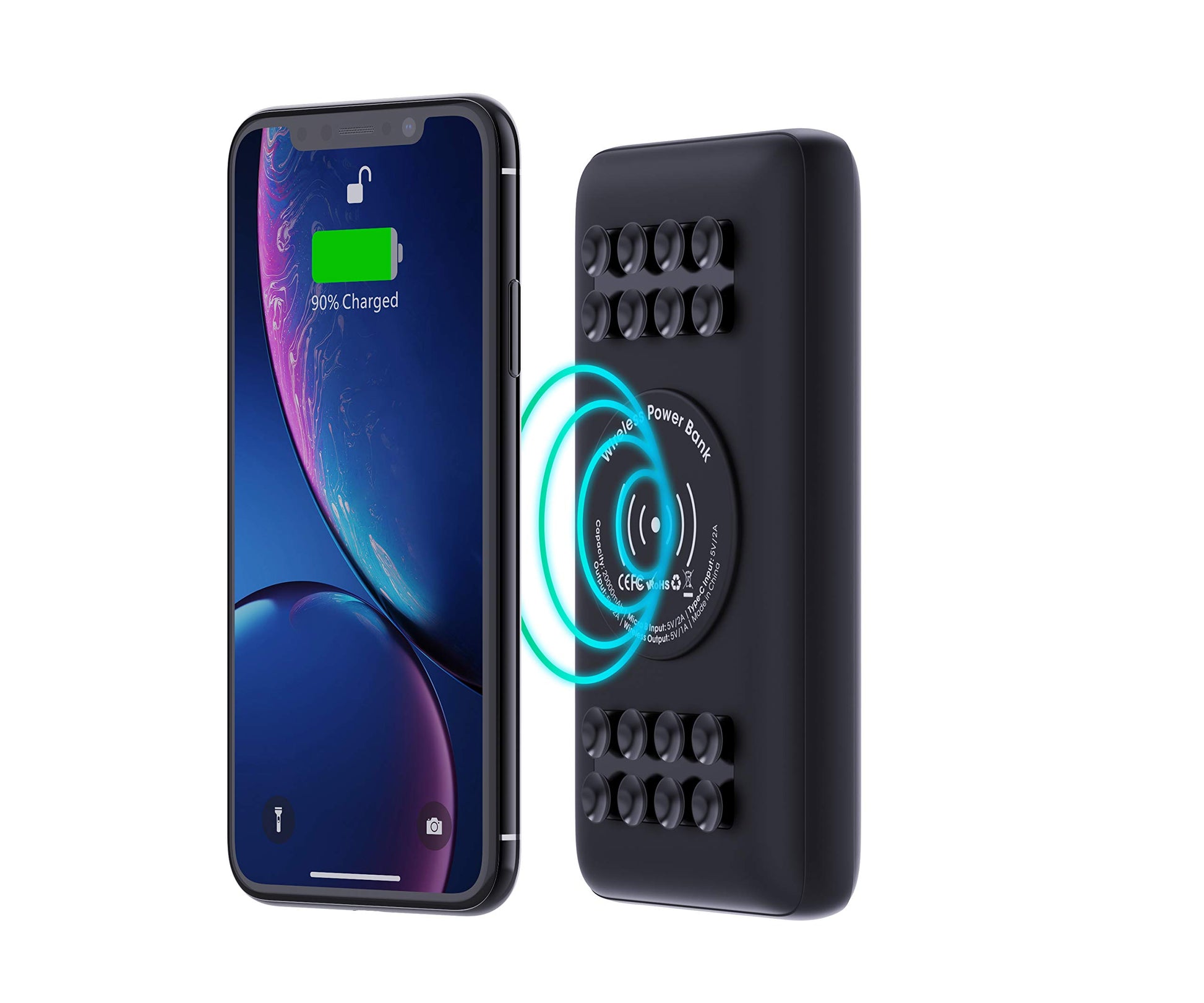 Banco de Energía Techsmarter Violeta Potente, 20000 mAh, USB-C PD 18 W para iPhone y Galaxy