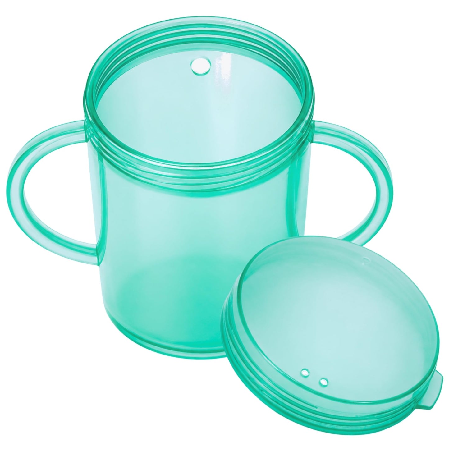TalkTools Recessed Lid with Handles - Leak Proof - Promotes Oral Motor Skills, Lip Closure and Self-Feeding - Drinking Bottle Alternative | Food grade materials (Green)