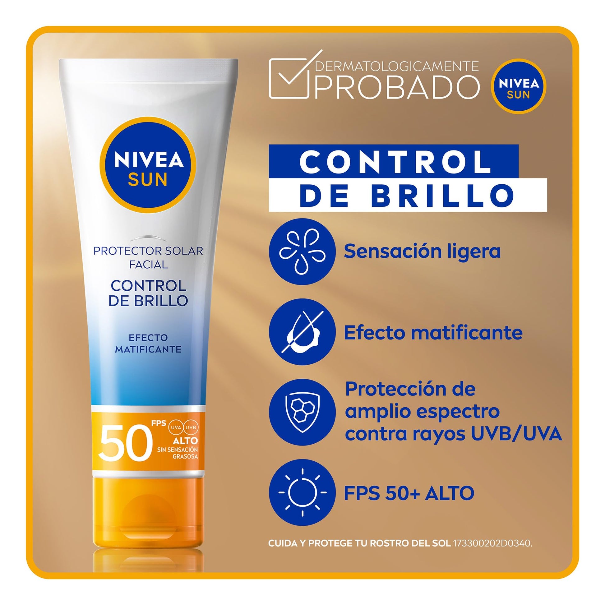 NIVEA SUN Protector Solar Facial Control De Brillo (50 ml), FPS 50+, Efecto Matificante Larga Duración + Neutrogena Crema Hidratante Facial Mate 3 en 1 Face Care Intensive D Pantenol 100g