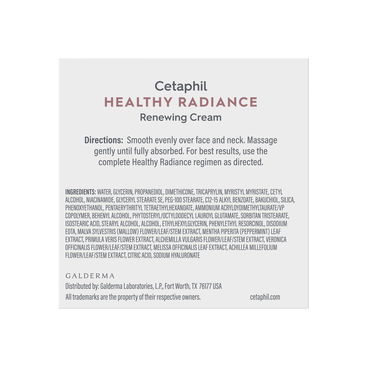 Crema facial de Cetaphil, crema renovadora de brillo saludable, reduce el aspecto de los puntos oscuros, loción iluminadora, diseñada para pieles sensibles, hipoalergénica, sin fragancia, 1.7 onzas