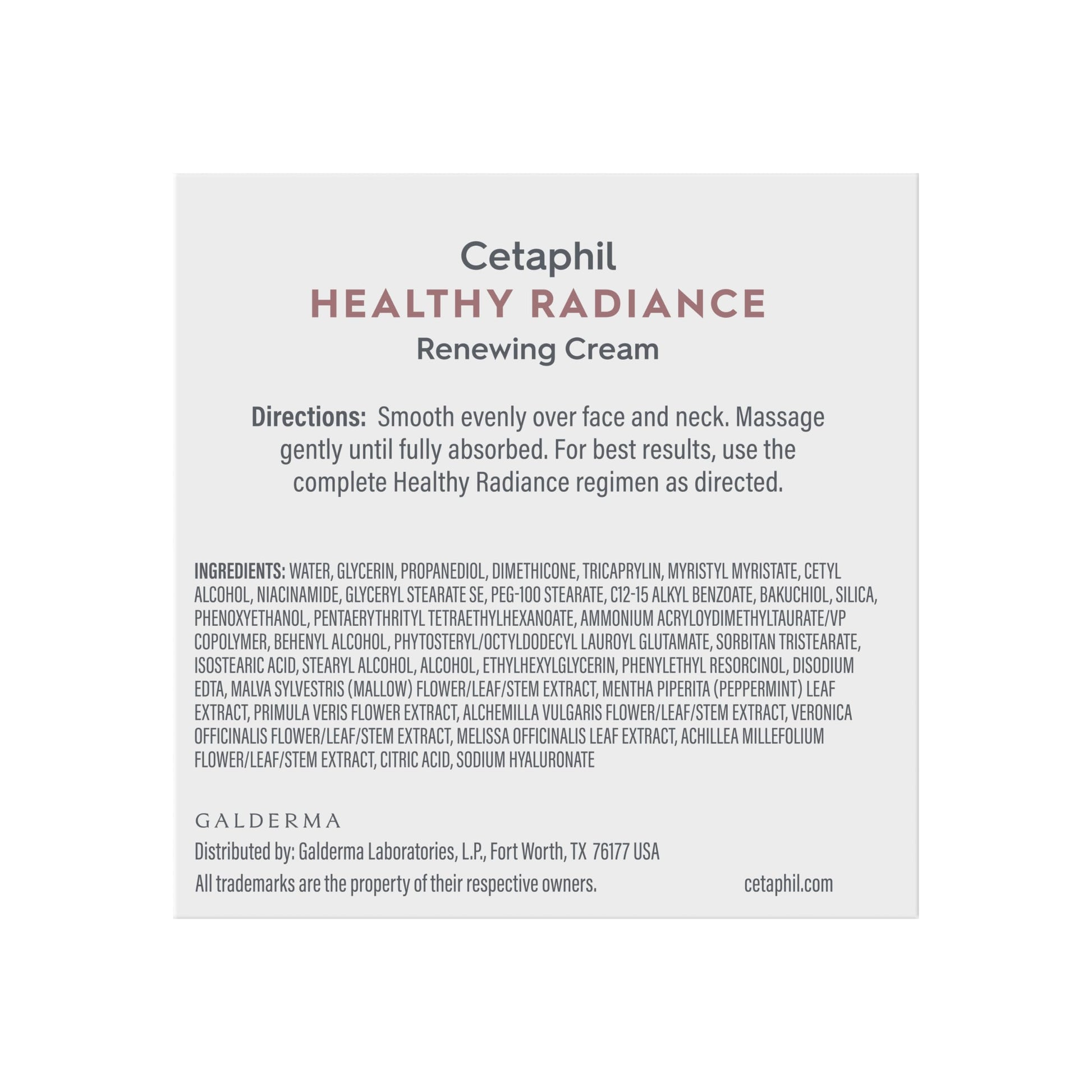Crema facial de Cetaphil, crema renovadora de brillo saludable, reduce el aspecto de los puntos oscuros, loción iluminadora, diseñada para pieles sensibles, hipoalergénica, sin fragancia, 1.7 onzas