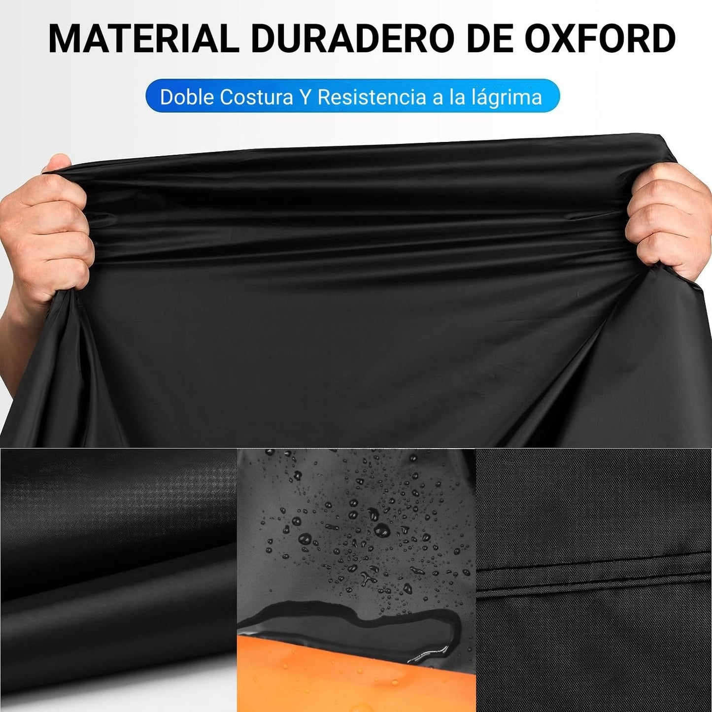 Funda para Moto Impermeable, 190T Tela Oxford Cubierta de Motocicleta, Calidad Impermeable Sol Protección, Motocicletas Vehículo Cubierta de la Motocicleta con 2 Lock-Holes&3 Tiras Reflectantes