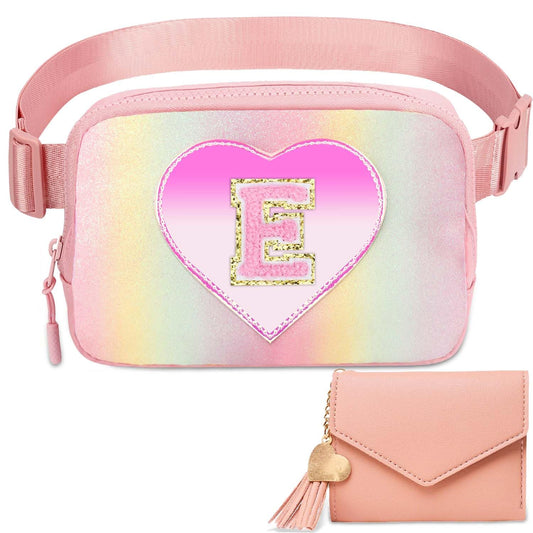 Kejea Riñonera Cruzada para Niñas y Mujeres, 8 a 12 Años, Rosa (Glitter Pink), 21 cm x 5 cm x 12.95 cm