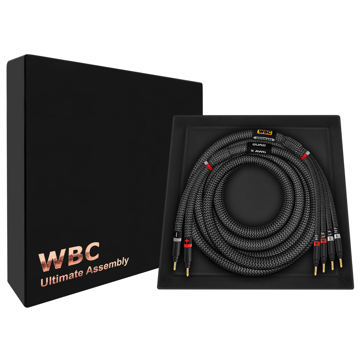 Cable de Altavoz WORLDS BEST CABLES 10 Pies Carbono Alta Fidelidad OFC Ultra Puro Enchufes Eminence Gold