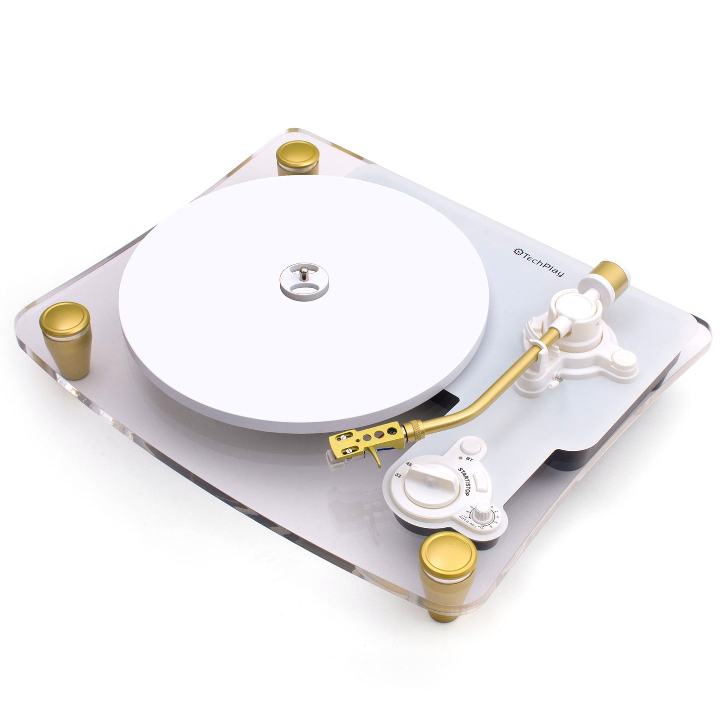TechPlay Ghost, placa giratoria accionada por correa de 2 velocidades con transmisión Bluetooth. Se conecta a tus altavoces Bluetooth de forma inalámbrica.
