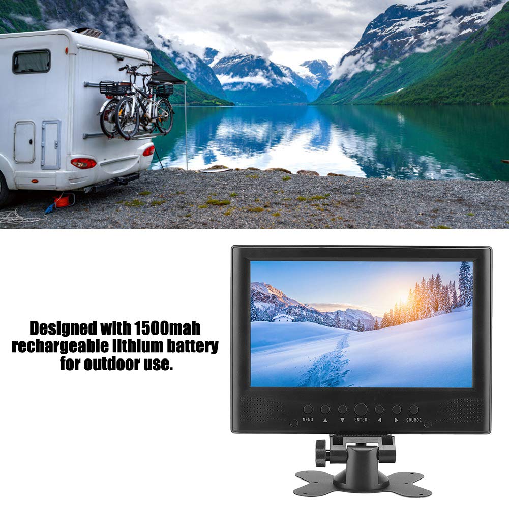 S erounder TV Digital portátil, 9 Pulgadas 16: 9 LED 1080P de Mano ATSC Reproductor de televisión de TV Digital para Coche con Cargador de Coche de 12 V y Soporte para Cocina de Dormitorio