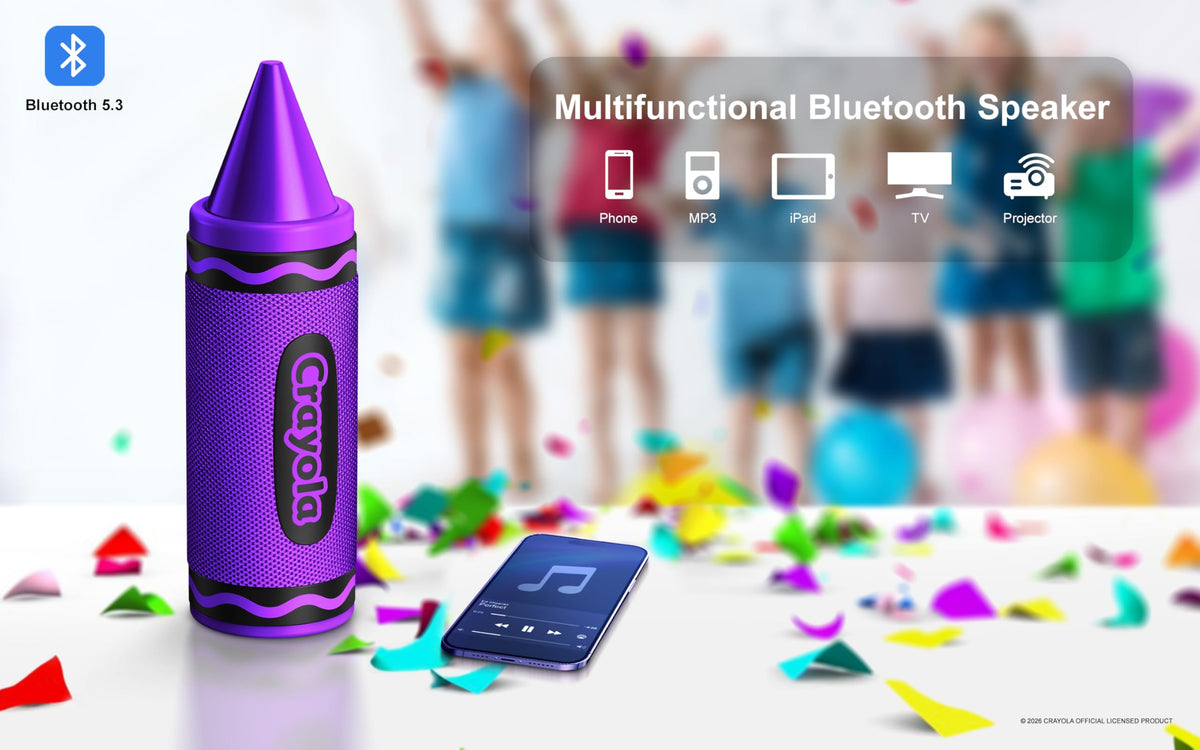 Altavoces Bluetooth Crayola Inalámbricos en Forma de Crayón con Sonido HD para Niños