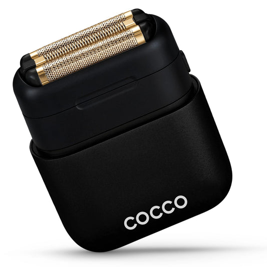 Afeitadora Cocco Negra Triple Hoja Dorada Cabezal Magnético Reemplazable para Uso en Seco y Húmedo