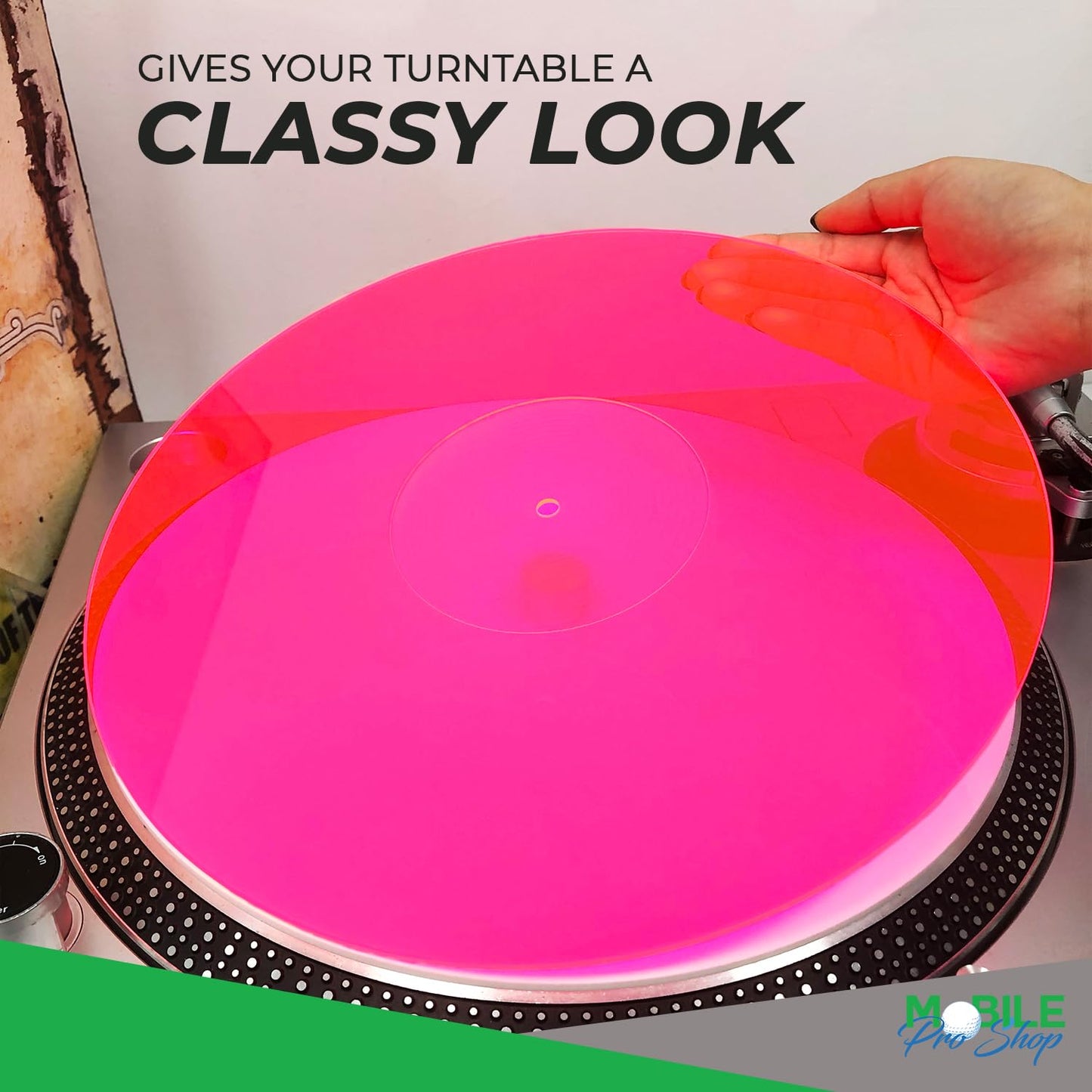 Alfombrilla de tocadiscos de acrílico, Slipmat de vinilo para tocadiscos de 30,5 cm (12 pulgadas), reduce el ruido y mejora la calidad del sonido, ofrece una alfombrilla antiestática más estrecha para
