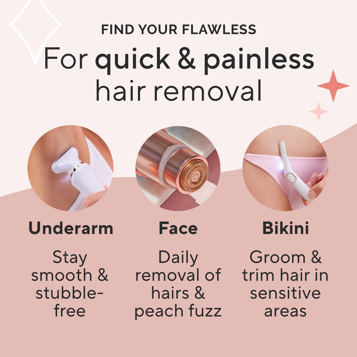 Finishing Touch Flawless Legs 2.0 - Piernas impecables con acabado táctil - Maquinilla de afeitar eléctrica con cabeza giratoria - Recargable - Rosa - Rosado