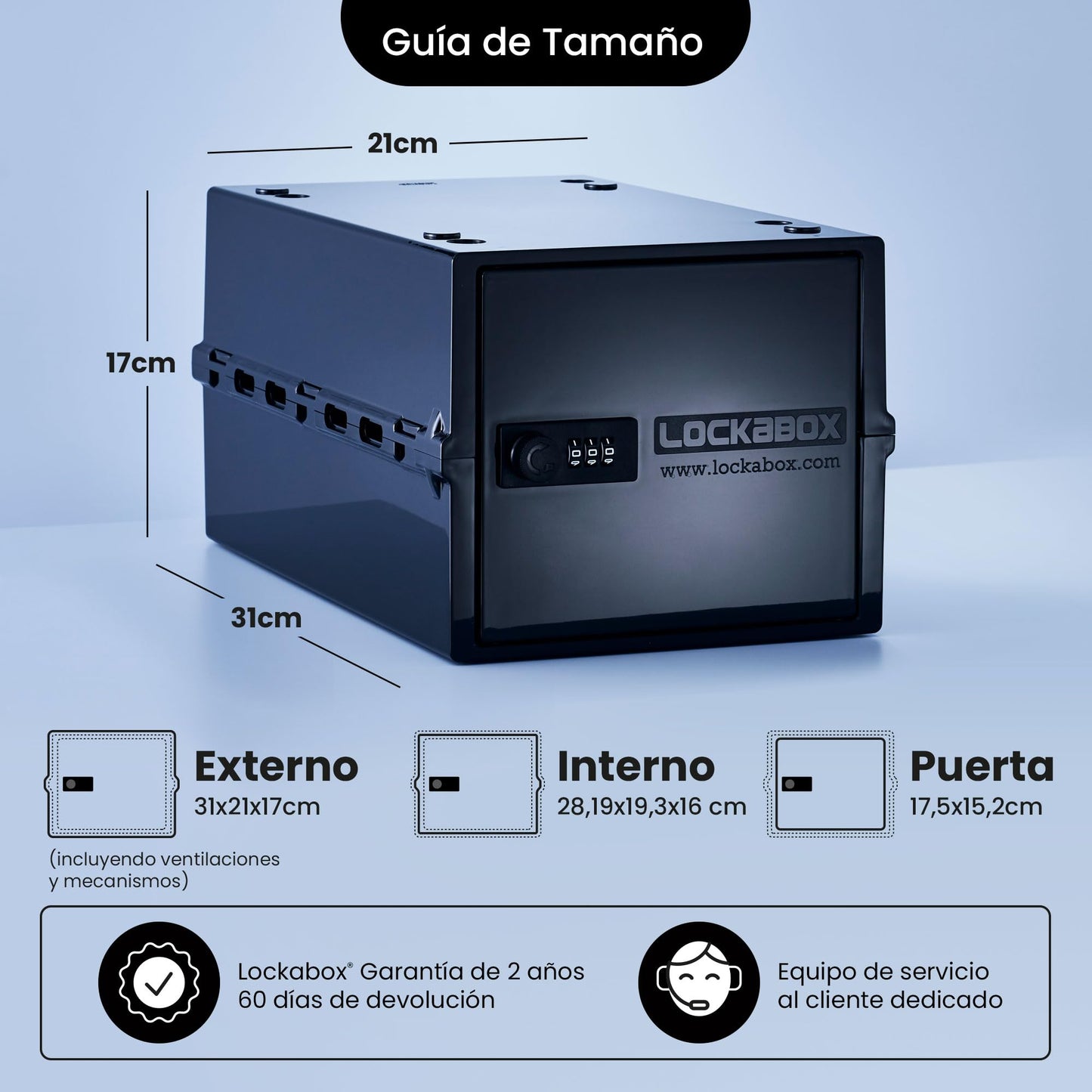 Lockabox One™ | Caja de seguridad compacta e higiénica para alimentos, medicinas y seguridad en el hogar (Jet)