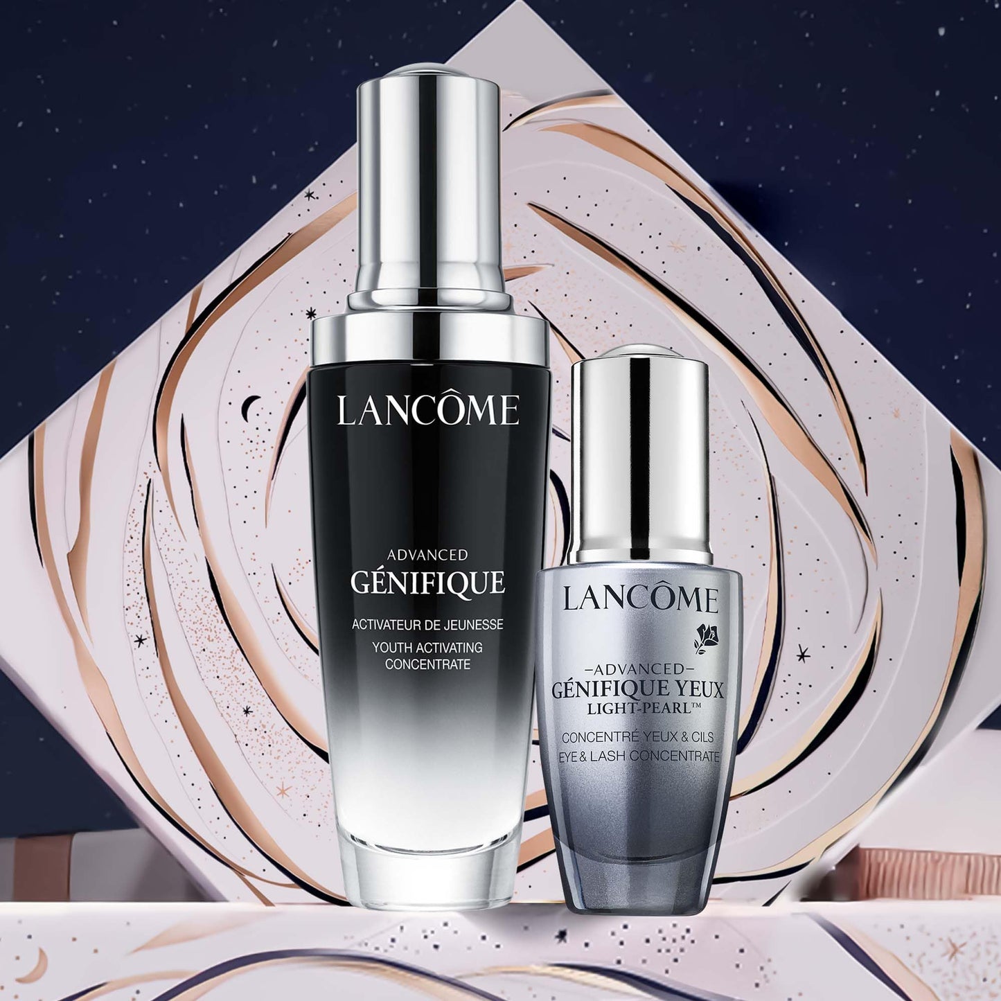 Lancôme, Advanced Génifique, Set de Serums, Suero Reparador Advanced Génifique 50 ml + Suero Para Contorno de Ojos Advanced Génifique Yeux Light Pearl 20 ml, Repara y Fortalece la Piel Para Una Mirada Luminosa, 2 Piezas