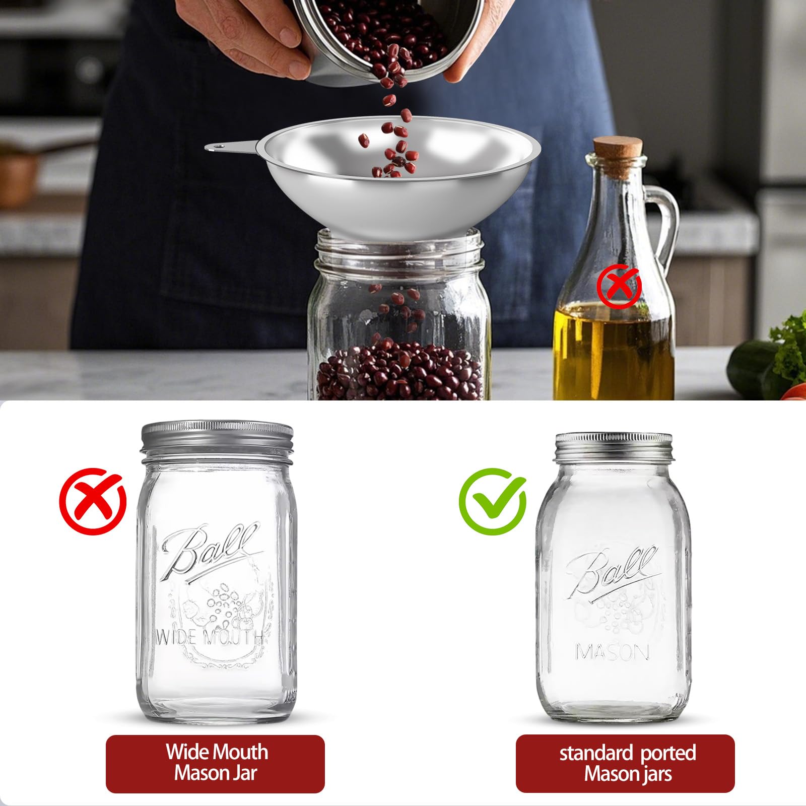 Embudo de Metal Nomatox Grande con Colador para Transferir Leche, Zumo y Aceites