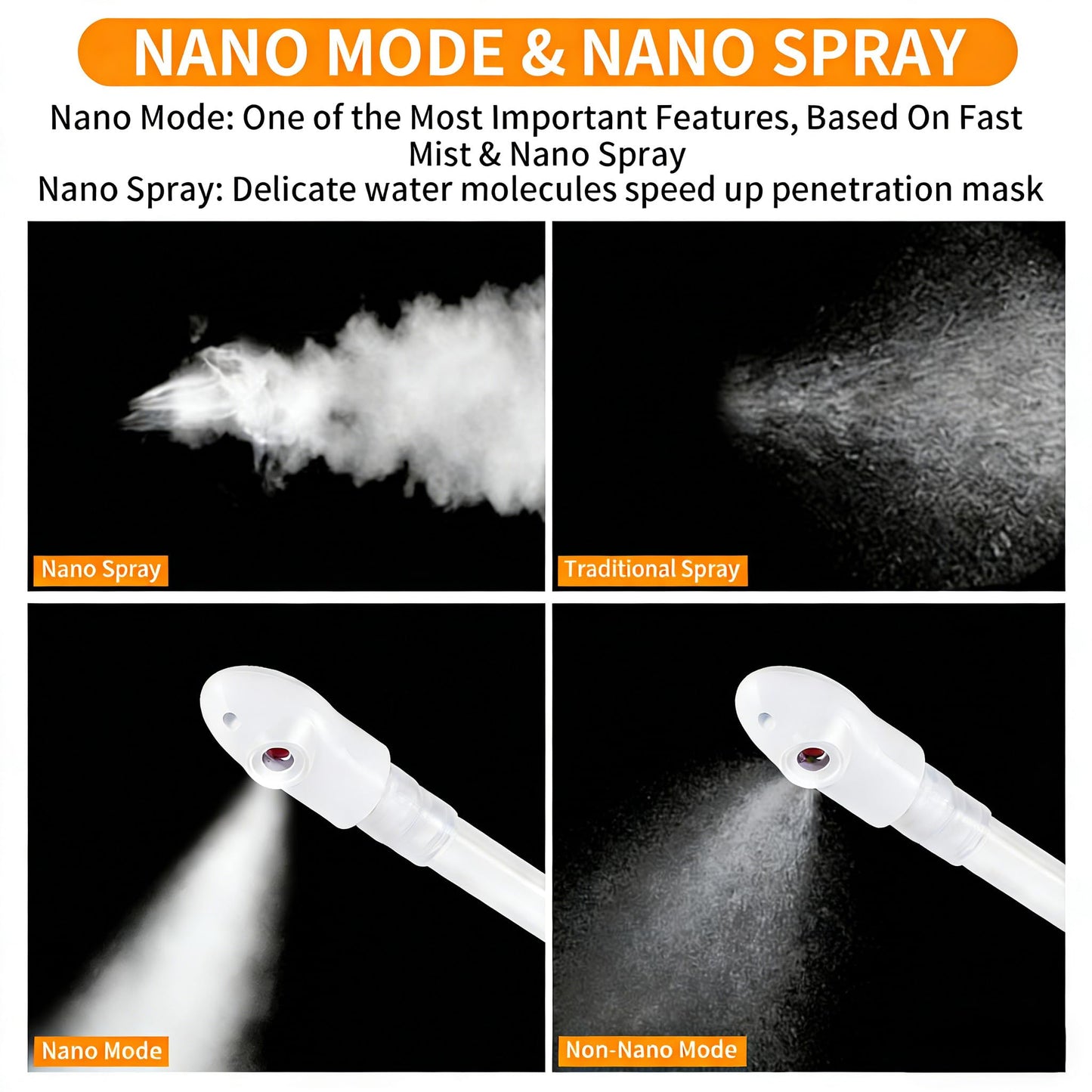 AceFox Vaporizador Facial Portátil Nano Iónico con Brazo Extensible y Boquilla Giratoria de 360° para Esteticistas en Blanco