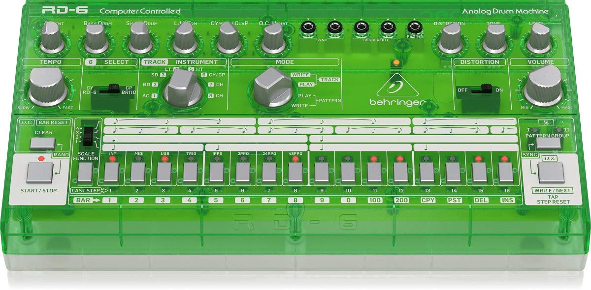 Behringer RD-6-LM Máquina de tambor analógica - Lima translúcida