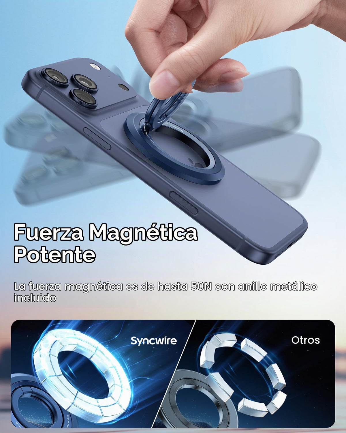 Soporte Magnético SYNCWIRE para Anillo de Teléfono MagSafe