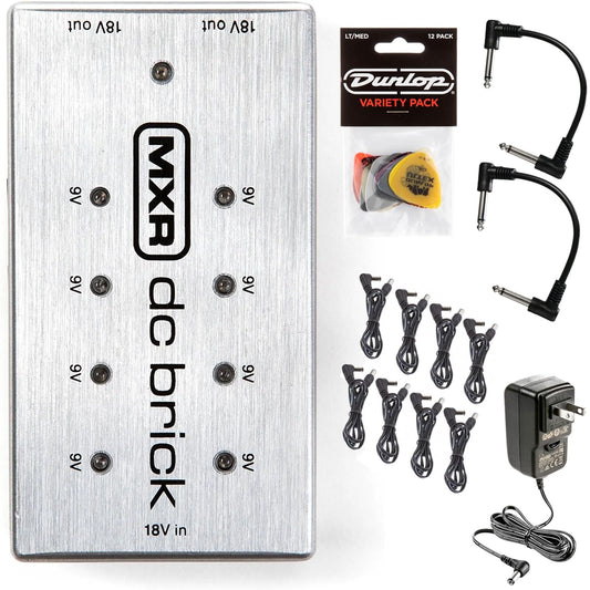 Power Pack MXR M237 DC Brick con Cables de Conexión y Pick Pack Dunlop PVP101