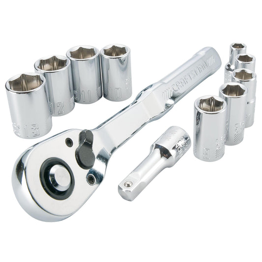 CRAFTSMAN Juego de herramientas para mecánicos, milimétrica, con entrada de 1/4 de pulgada 11 piezas (CMMT34871)