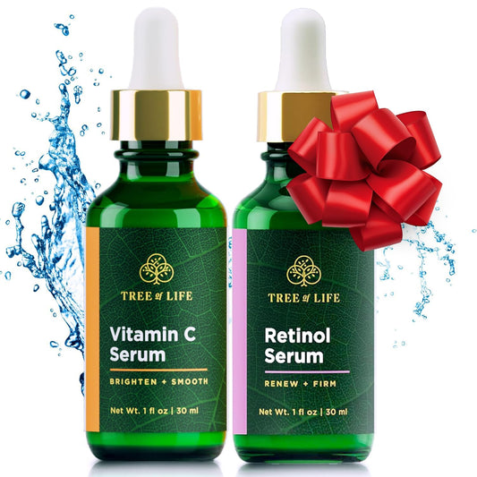 ToLB Anti Aging Serum Two-Pack - 98% Natural, 72% ORGANIC - Vitamin C Serum - Retinol Serum