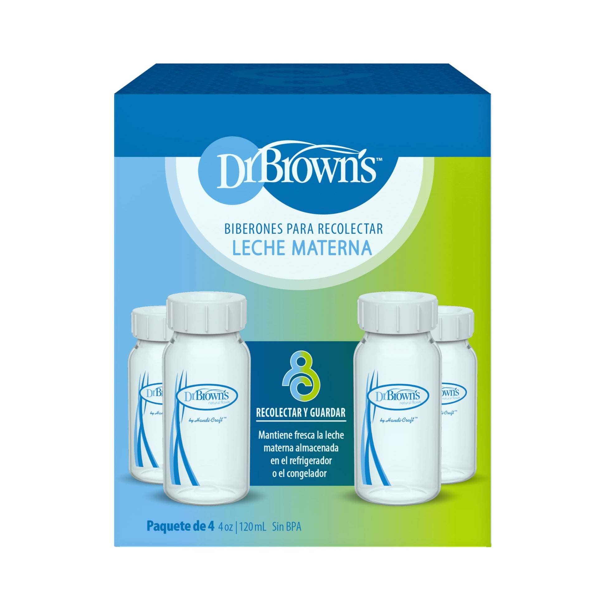 Botellas de Almacenamiento y Recolección de Leche Materna Dr. Brown's 4 Onzas Paquete de 4