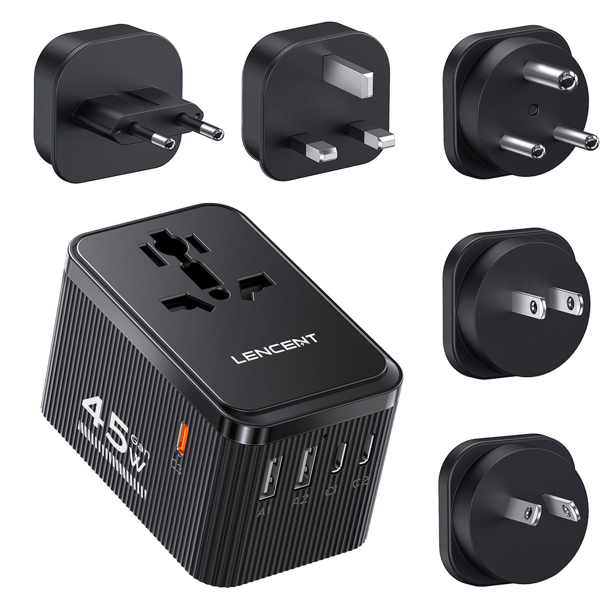 Kit de Adaptador Universal de Viaje LENCENT 45W Internacional