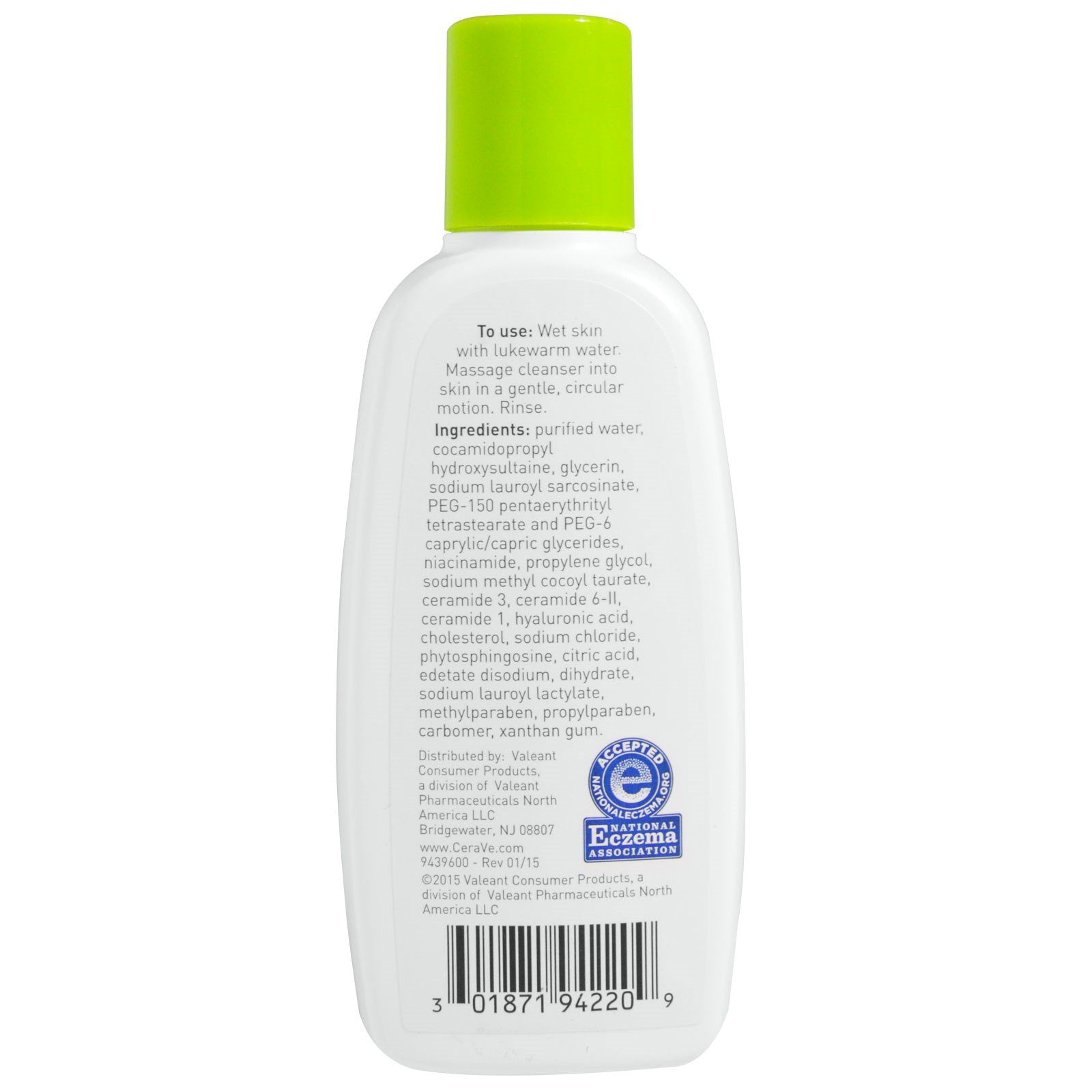CeraVe Limpiador facial espumoso | 3 fl. Oz Travel Size | Lavado facial diario para piel grasa | Sin fragancia