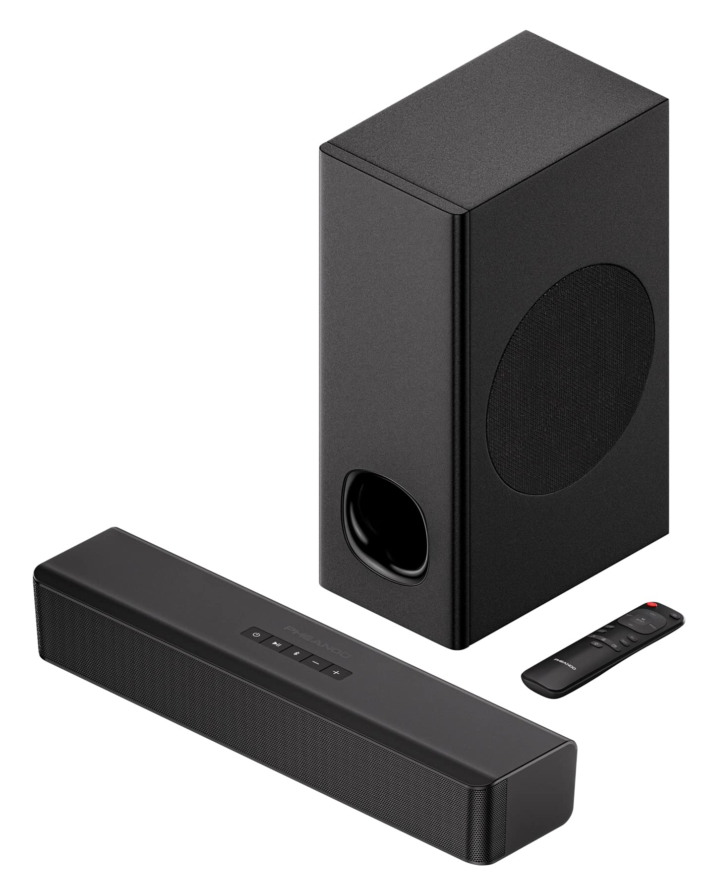 Sonido Compacto PHEANOO Negro con Subwoofer para TV
