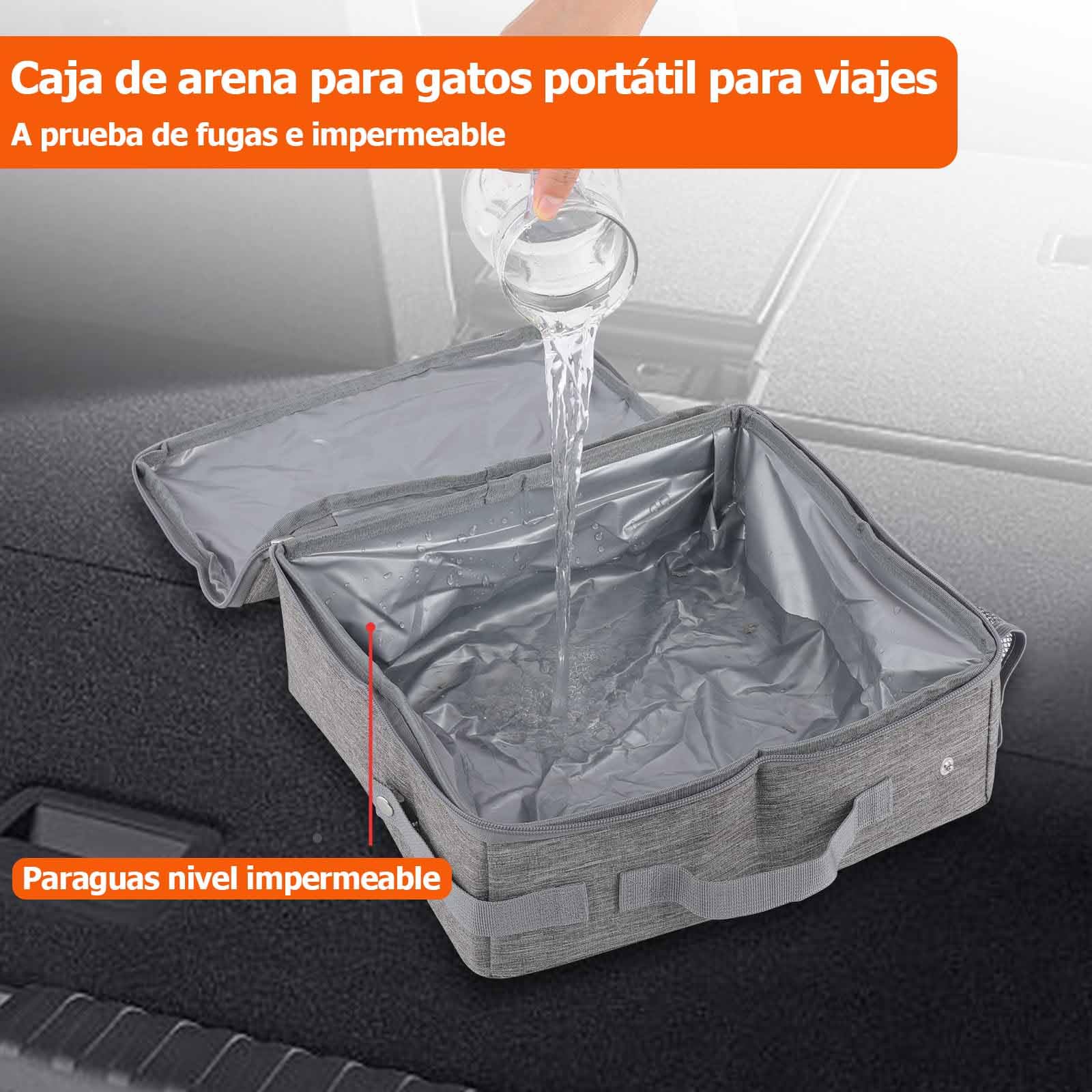 JAKLENA22 Arenero para Gato, con Pala para Arena de Gato,Caja de Arena para Gatos Portátil de Plegable, Impermeable, Sin Fugas, Ligera, para Viajes, Camping,Viajes por Carretera (30 x 30 x 11cm)