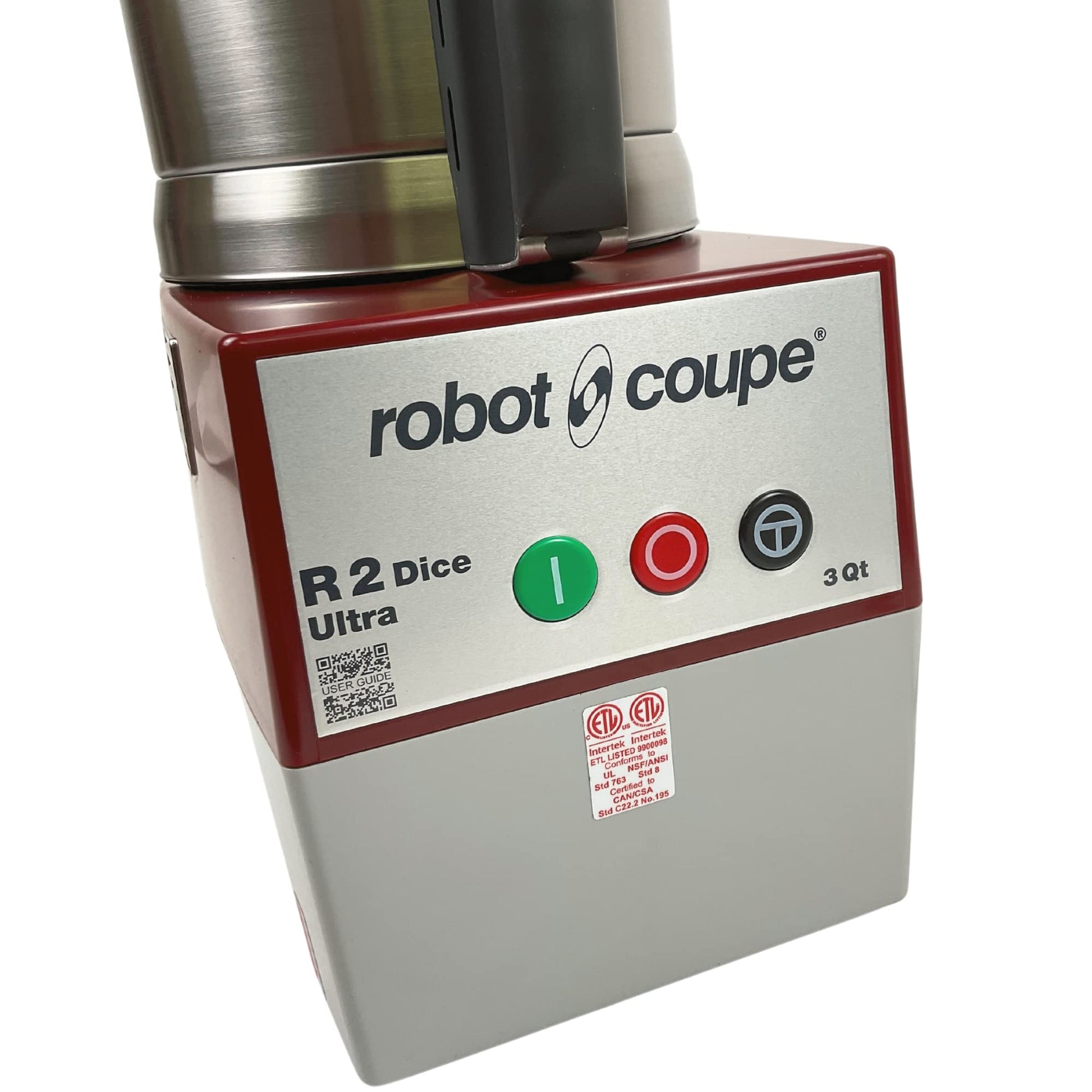 Procesador de Alimentos Robot Coupe R2U DICE Acero Inoxidable con Tazón de 3 Cuartos y Alimentación Continua