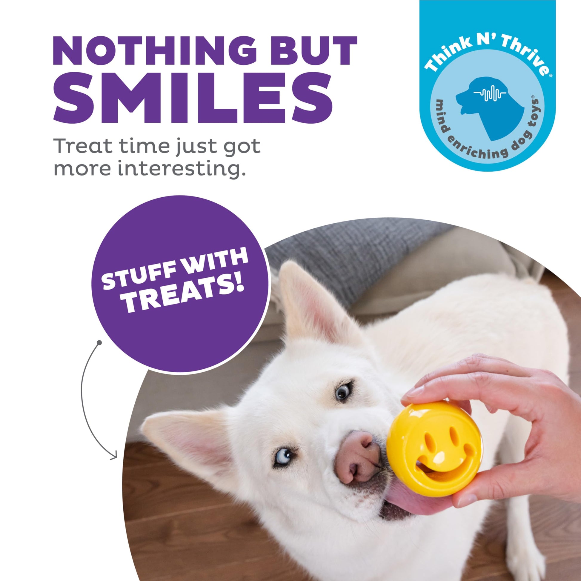 Juguete Planet Dog Orbee-Tuff Nooks Amarillo Smiley Face