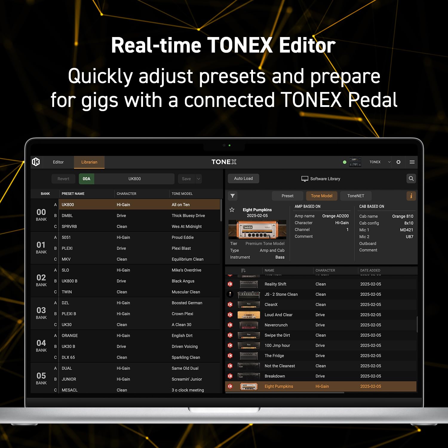 IK Multimedia TONEX AI Machine Learning Pedal Multi Efectos: Modelo Tono Amplificador de Guitarra Eléctrica, Distorsión, Overdrive y Otros